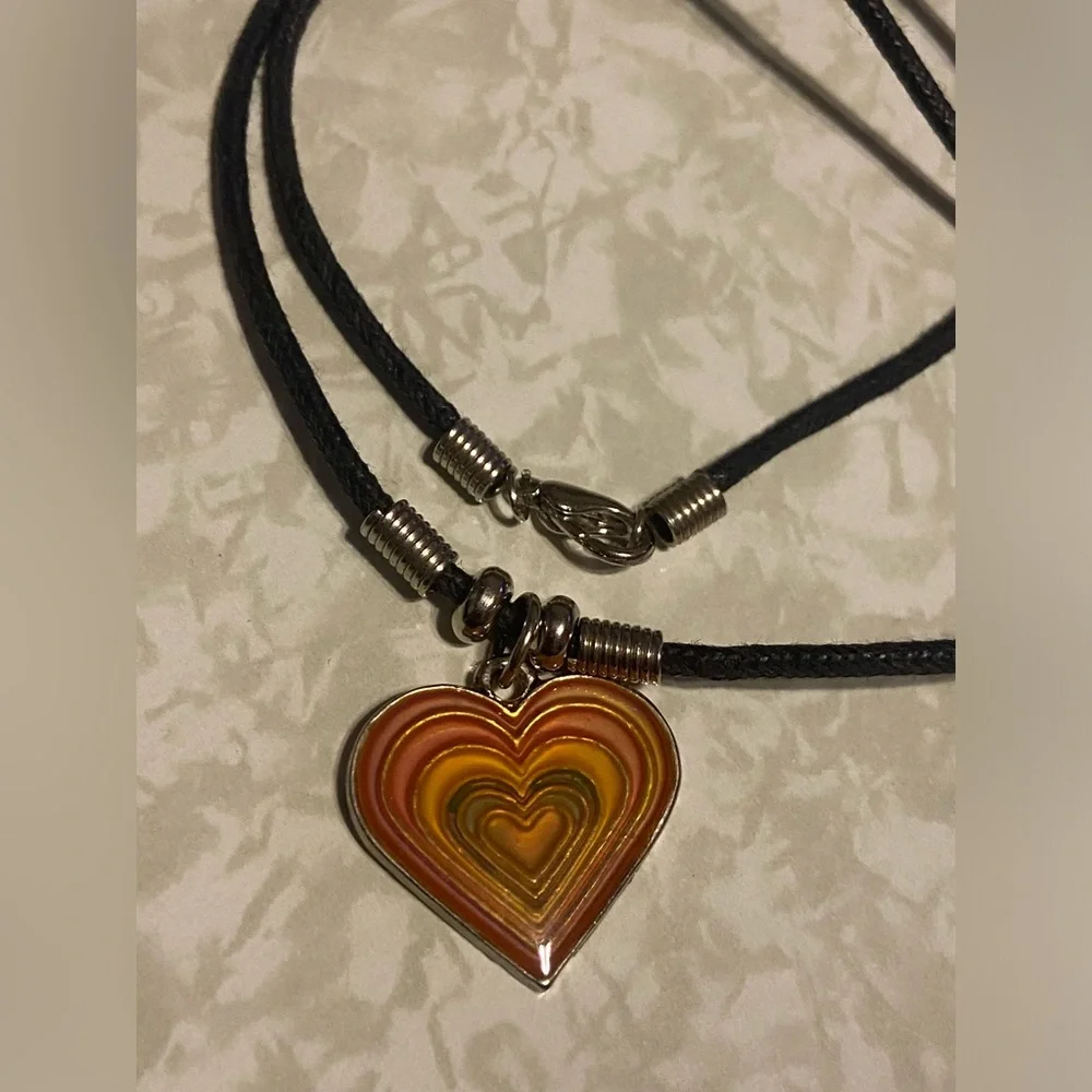 Enamel Heart Necklace #7515